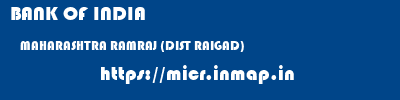 BANK OF INDIA  MAHARASHTRA RAMRAJ (DIST RAIGAD)    micr code